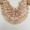 Three-Layer Pleated Chiffon Fabric with Embroidery 91 cm Width 10 cm Decorative Ruffled Lace for Sewing Clothing Decoration 9