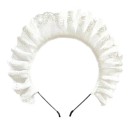 Tiara de renda para empregadas 18 x 17,5 cm Acessório de cabelo retro estilo Lolita Acessório elegante para fantasias e eventos temáticos 1