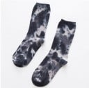 Tie-dye skateboard socks for men and women Made from cotton with ribbing Above ankle length One size fits all For old school style 1