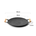 Tigaie de grătar exterior 34 cm Maifan cu suprafață antiaderentă și mânere din lemn Tigaie pentru aragaz pentru grătar de carne, legume, pește BBQ 4