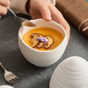 Tigela de cerâmica em forma de ovo 13,5 cm branca com tampa tigela decorativa para pequenos objetos e servir alimentos em casa 3