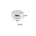 Tigela de inox com tampa 12 cm de aço inoxidável prateada tigela resistente para armazenamento e transporte de alimentos 3