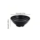 Tigela profunda de plástico para alimentos 21 × 8 cm preta, tigela de servir para sopa, noodles, salada e refeições diárias 3