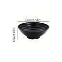 Tigela profunda de plástico para comida 19 × 8 cm preta, tigela de servir para sopa, noodles, salada e refeições diárias 3
