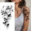 Tijdelijk waterdicht tatoeage 9,6 x 19 cm Fijn bloemmotief Dames lichaamsversiering uitvoering 16 2