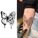 Tijdelijk waterdicht tattoo Vlinder en bloemen 10 x 8 cm Fijne nep-tattoo voor het lichaam voor 15 dagen 3