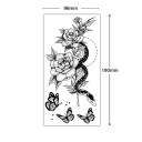 Tijdelijke tatoeage bloemenpatroon 19 x 9,6 cm Waterdichte tatoeage voor vrouwen Lichaamstatoeage Blijft tot 15 dagen zitten Stijlvolle accessoire voor festivals 2