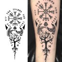 Tijdelijke waterdichte tatoeage met oude symbolen, 18 x 8 cm, magische tatoeage, nep-lichaamstattoo, mystieke tekens, duurzame tijdelijke tatoeage voor 15 dagen. 2