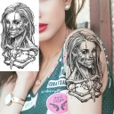 Tijdelijke waterdichte vrouwentatoeage 11,5 x 21 cm Vrouwenskelet Realistisch motief Blijft tot 15 dagen zitten Eenvoudig aan te brengen Lichaamstattoo 2