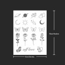 Tilapäinen vedenkestävä tatuointi 10 x 8 cm Tatuointipaperi useilla kuvioilla Tyylikäs kehonkoriste Pienet tatuoinnit Helppo käyttö Liimattava tatuointi 2