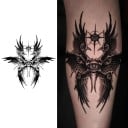 Tilapäinen vedenpitävä tatuointi siivet Illuminati kahdeksansakarainen tähti 10 x 10 cm maaginen tumma tatuointi tyylikäs tatuointi moderni mystinen 2