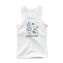 Tílho de algodão para crianças com estampado de foguete espacial Camiseta de uma só cor sem mangas com decote redondo Top de verão 3