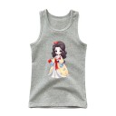 Tílko de vară pentru fete fără mâneci 100% bumbac Tricou simplu cu prințesă desenată Top drăguț și la modă pentru copii Confortabil în diverse culori 6