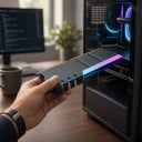 Tilläggskylare för RAM 134 x 48 x 10 mm för minnen DDR4 och DDR5 med ARGB-belysning 3 pin 5 V och synkronisering med moderkortet 4