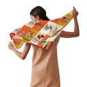 Timeless Sophisticated French Women's Square Scarf with Multifunctional Design for Head, Neck, Hair, Body, Four Seasons 2