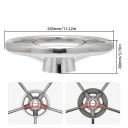 Timone da barca in acciaio inossidabile a cinque razze diametro 285 mm profondità 80 mm mozzo 17 a 19 mm lucido argento per barca yacht e motoscafo 3