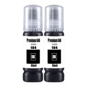 Tinta 104 Conjunto 2 pcs Para Epson EcoTank ET-2821 ET-2825 ET-2826 ET-2830 Frascos 2x 70 ml À base de água Preto 1