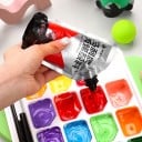 Tinta acrílica em sacos conjunto 12 pcs Tampa de rosca 100 ml Cores vibrantes para artistas Para tela, madeira e pedra Artesanato e DIY 11