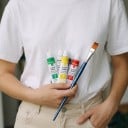 Tinta para tecido conjunto 12 pcs Tubos 12 ml Tinta acrílica permanente resistente à lavagem Composição não tóxica Para roupa, tela e sapatos Arte utilizável 2