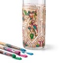 Tinta para vitrais conjunto 24 pcs Tubos 12 ml Acrílico à prova de água para vidro Inclui 6 pincéis e paleta de mistura Frascos de vidro e decorações em vidro 3