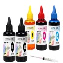 Tinta universal 5 pcs 100 ml 2x Preto Ciano Magenta e Amarelo À base de água Para HP Canon Epson e Brother Para reabastecimento de cartuchos e CISS 1