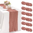 Tischdecke im rustikalen Landhausstil 90 × 180 cm Leinendekorative Tischdecke für Hochzeit, Geburtstag, Junggesellenabschied 2