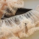 Tissu à volants 15 cm x 91 cm Ruban décoratif aérien Polyester coton Tissu à volants pour la couture de vêtements décorations décoration 7