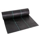 Tissu de paillage tissé contre les mauvaises herbes perméable à l'eau taille 100 x 500 cm en PE noir sous gravier pierres et pour les potagers et parterres de fleurs 1