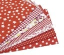 Tissus en coton pour la couture 7 pcs Carrés imprimés 25 x 25 cm en teintes assorties Pois et petites fleurs Pour masques et travaux 1