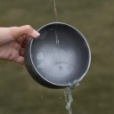 Titanová kempingová miska Průměr 11,5 cm Dvouvrstvá konstrukce Odolná proti korozi kyselinám a zásadám Šedá Na polévku i jako hrnek 2