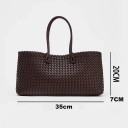 Tkaná kabelka přes rameno s vnitřní zipovou kapsou 35 x 20 x 7 cm velkoprostorová shopper taška do práce na nákupy i na cesty 3