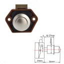 Tlačítkový nábytkový zámek 20 mm pro dveře 15–27 mm slitina zinku karavanový zámek proti otevření pro skříňky a dvířka 5