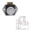 Tlačítkový nábytkový zámek 20 mm pro dveře 15–27 mm slitina zinku karavanový zámek proti otevření pro skříňky a dvířka 3