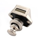 Tlačítkový nábytkový zámek 20 mm pro dveře 15–27 mm slitina zinku karavanový zámek proti otevření pro skříňky a dvířka 9