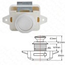 Tlačítkový nábytkový zámek 26 mm pro dveře 15–27 mm slitina zinku karavanový zámek proti otevření pro skříňky a dvířka 8
