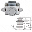 Tlačítkový nábytkový zámek 26 mm pro dveře 15–27 mm slitina zinku karavanový zámek proti otevření pro skříňky a dvířka 6