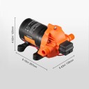Tlakové membránové čerpadlo 12 V s příkonem 60 W a tlakem 60 PSI se závity 1/2 palce a průtokem 6,81 l za minutu v černo-oranžové barvě 2
