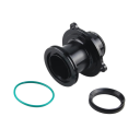Tlumič turba do auta hliníkový průměr 41 a 46 mm rozměr 70 x 85 mm náhradní díl odolný černý na sání turba a tuning motoru 1