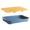 Toalete para gatos e coelhos 36,5 x 24,5 x 4,9 cm Sanita de plástico com grelha removível Estrume higiénico Pequenos animais Animais 5