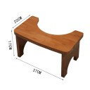 Toaletní stolička bambusová protiskluzová 37 x 20 x 17 cm, hnědá, pro děti i dospělé, do koupelny pod WC, ergonomický tvar, dárek navíc 3