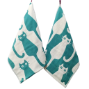 Toalha de mão infantil com estampado de gatinhos Toalha de algodão para crianças Toalha reversível para crianças com laço 35 x 40 cm 3