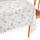 Toalha de mesa de algodão com padrão floral 140 x 180 cm Decoração elegante para a mesa Várias opções de cores Têxtil de cozinha e de mesa 10