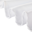 Toalha de mesa redonda branca 305 cm Cobertura de poliéster satinado lavável decorativa para casamentos, festas, celebrações, banquetes, fácil manutenção 2