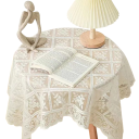 Toalha de Renda Bordada Antiga 60 x 60 cm Cor Bege Decoração Elegante para Mesa Artesanal Estilo Vintage Têxtil para Casa 1