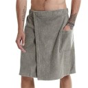 Toalla de sauna para hombre de microfibra Coral Fleece con bolsillo y velcro Toalla de sauna suave y absorbente Toalla de baño de secado rápido Accesorio de bienestar 6