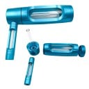 Tobă de apă din aluminiu și sticlă 6″ cu funcție de filtrare, bol din sticlă și tijă pentru un gust mai curat al fumatului 7