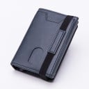 Toc de călătorie pentru documente și carduri din piele PU și aluminiu Dimensiune compactă 11 x 2,7 x 7,5 cm Buzunar frontal cu decupaj Curea 4
