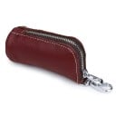 Toc pentru chei și mici obiecte din piele naturală cu carabină metalică Mică cheie cu fermoar cu cusături deschise Dimensiune 10 x 5 x 5 cm 4