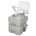 Toilette chimica portatile HOMCOM Serbatoio da 10 l per acqua e 20 l per rifiuti Scarico a pompa 41,5 x 36,5 x 42 cm HDPE Grigia Per campeggio e caravan 1