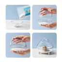 Toilettes pour hamsters 11,4 x 10 cm Maison en plastique transparent pour sable Toilettes pour petits rongeurs Équipement hygiénique pour cage taille M 3
